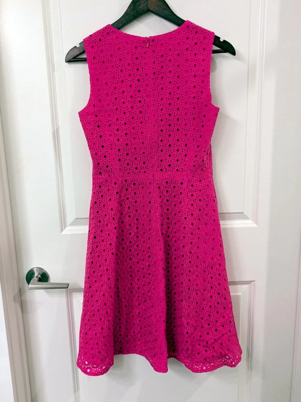 Halogen Hot Pink Eyelet Fit and Flare Casual Dress - Picture 3 of 7